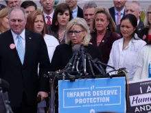 Current House GOP conference chair Rep. Liz Cheney (R-Wyo,) at an April 2019 pro-life press conference. Cheney is expected to be replaced in her role by Rep. Elise Stefanik (R-N.Y.).